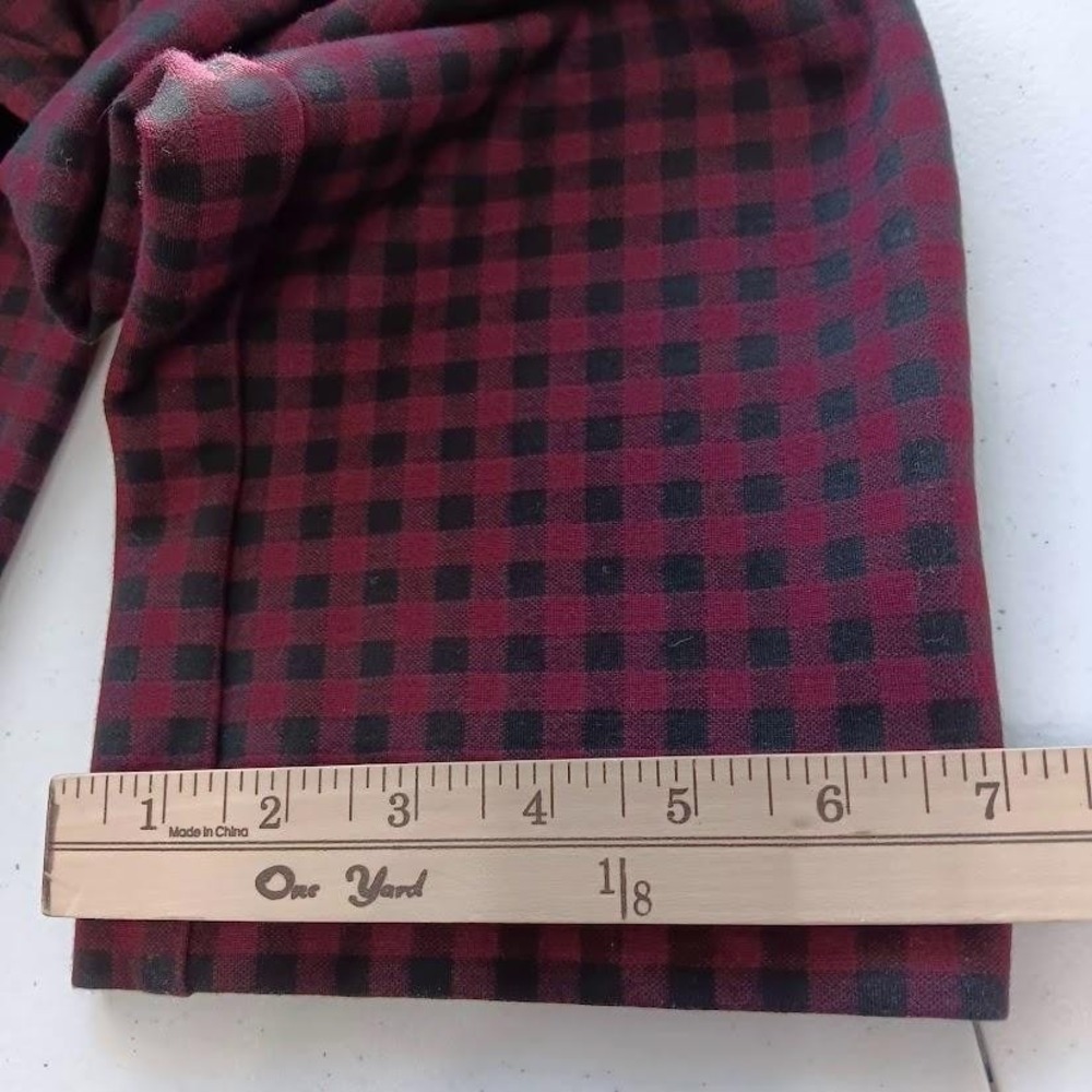 J. Jill Pants Womens Medium Burgundy Black Ponte Slim Leg Stretch Plaid Gingham - Picture 10 of 10